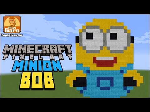 【ドット絵 マイクラ 作り方】ミニオン・ボブをマインクラフトで作ってみた【ミニオンズ】