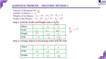 Knapsack Problem using Greedy Technique Example1 Method 1 | Lec 48 | Design & Analysis of Algorithm