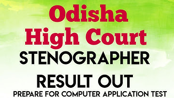 Odisha High Court Stenographer Result Out II Check Your Result