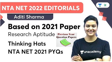 NTA NET 2022 Editorials (Based on 2021 Paper) Research Aptitude | Thinking Hats | Aditi Sharma