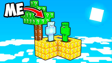 Trapped on Skyblock LUCKY BLOCKS in Minecraft...