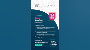 Error Analysis Session | School Outreach Campaign for #Grade10 #Grade12  #DVEduTech #DVeducation