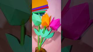 simple and easy to make paper flowers🌷 | paper tulips | handmade flowers#papercraft#paperflower#diy
