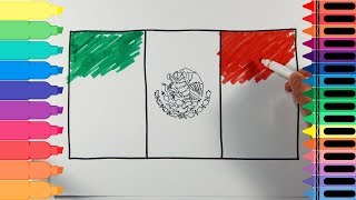 How to Draw Mexico Flag - Drawing the Mexican Flag - Art Colors for Kids | Tanimated Toys