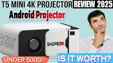 Best Android Projector For Home Theater Under 5000 | T5 Mini 4k Projector 2025 #smartprojector 