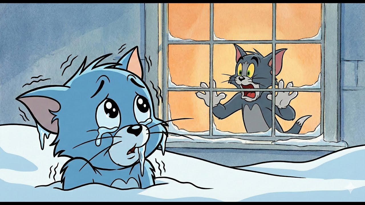 Tom Rescues Frozen Baby Kitten in Snow Storm 