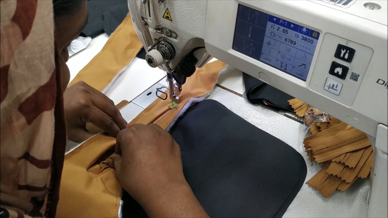 Zipper attach #Jacket lining pocket - YouTube