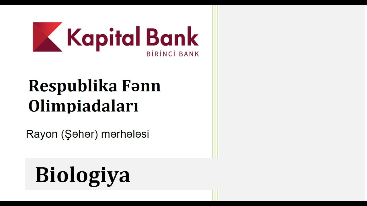 RFO BİOLOGİYA 2018 Rayon-şəhər turu.11-ci sinif sualları izahı ilə