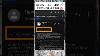 Tiger Analytics is sending Direct Test Link for freshers | Apply Link in Description and Comment