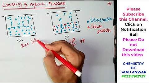 Lowering of Vapour Pressure| Solutions|Chemistry|Colligative Properties| A-Level|FSc 11 Chemistry