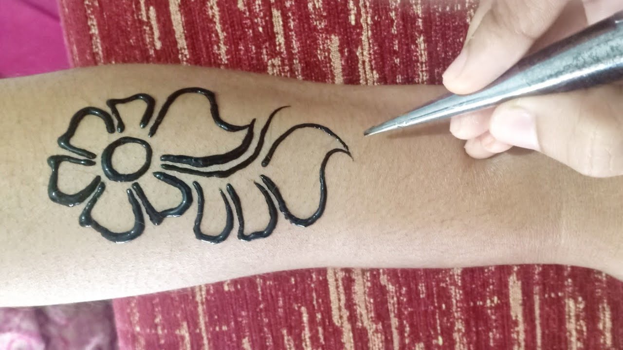 Black Outline Easy Arabic Mehndi Design Simple Arabic Mehndi Design