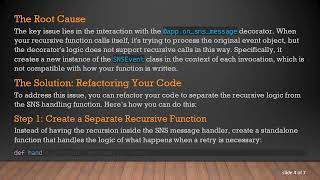 Solving the TypeError Issue in Python Recursive Functions within the Chalice Framework