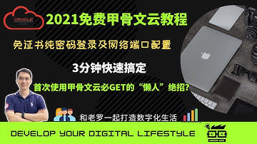 薅羊毛！3分钟帮您搞定免费甲骨文云free VPS的初次使用配置，仅用户名和密码登录vps就是这么简单！您的数字化生活之门徐徐打开！甲骨文云免费教程！