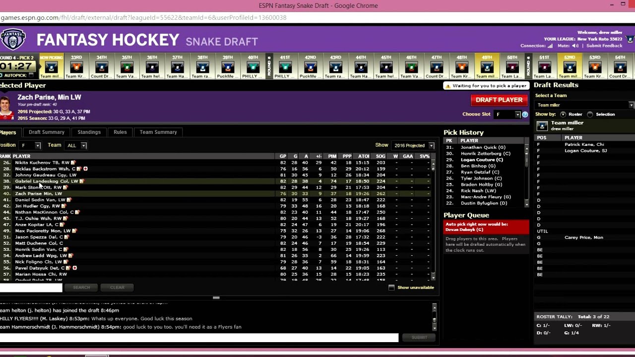 espn nhl fantasy