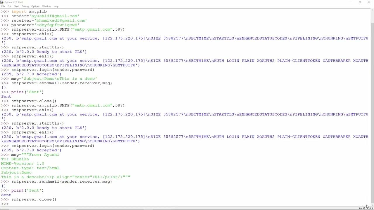 Python Send Mail with smtplib Implementation - Code Practice - YouTube