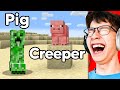 I fooled my friend by swapping pig and creeper in minecraft