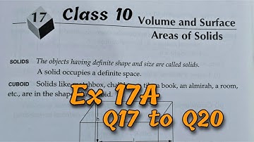 Ex 17A Q17 to Q20 Class 10 Volume and Surface areas of solids | RS Aggarwal | Rajmith study
