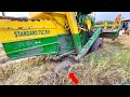 John Deere harvester stuck in mud pulling out by JCB 3DX eco | harvester | | tractor |