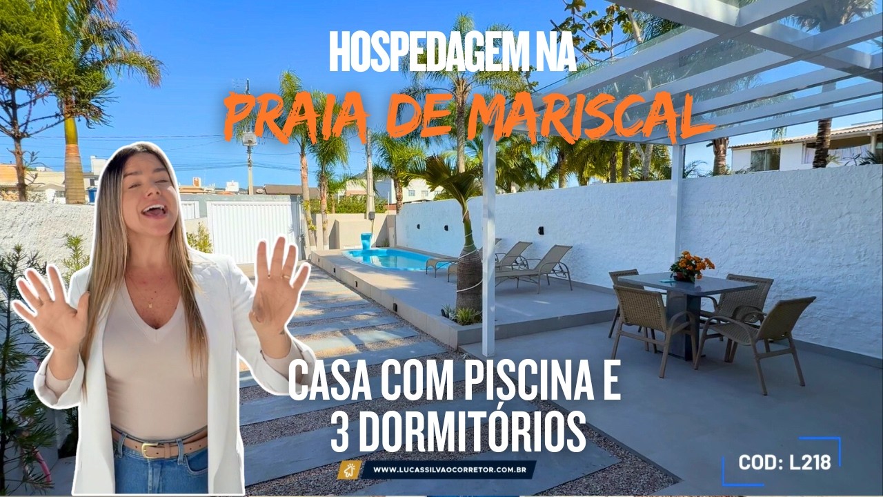 Casa com PISCINA Para Aluguel de Temporada na Praia de Mariscal em Bombinhas – SC