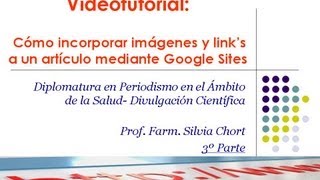 Tutorial Iii Cómo Incorporar Imágenes Y Links A Su Página Web Mediante Google Sites