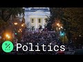 Crowds Continue To Celebrate Joe Biden's Win At Black Lives Matter Plaza in Washington, D.C.