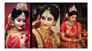 Bengali bridal makeup look ll Bengali bride ll Bengali bridal jewellery makeup and outfits
