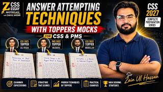Answer Attempting Techniques With Toppers Mocks For CSS & PMS| With Sir Zain Ul Hassan ⚡