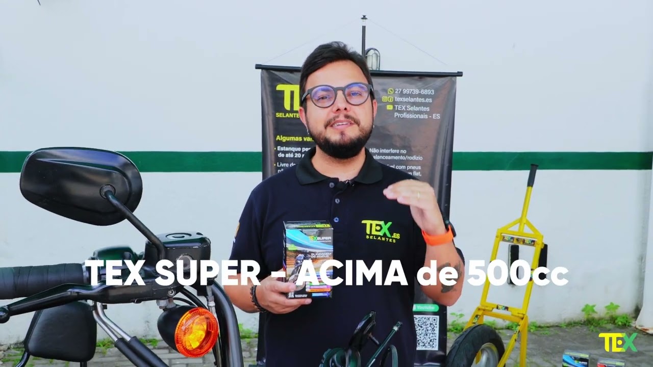 Vídeo: Como aplicar kit de Selante de Pneus TEX em motos