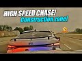Intense highspeed chase takes dramatic twist through construction zone  police cam