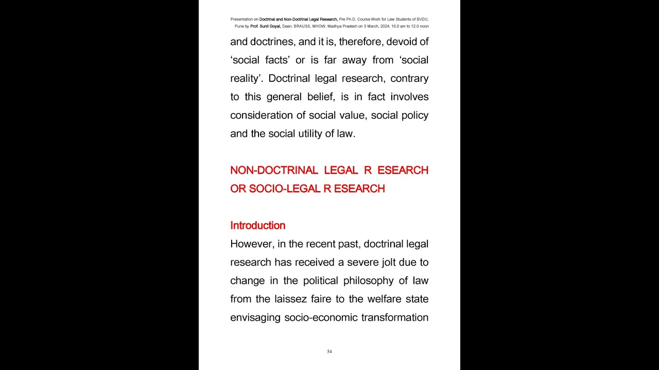 5=3 March, 2024 ... Doctrinal and Non Doctrinal Legal Research