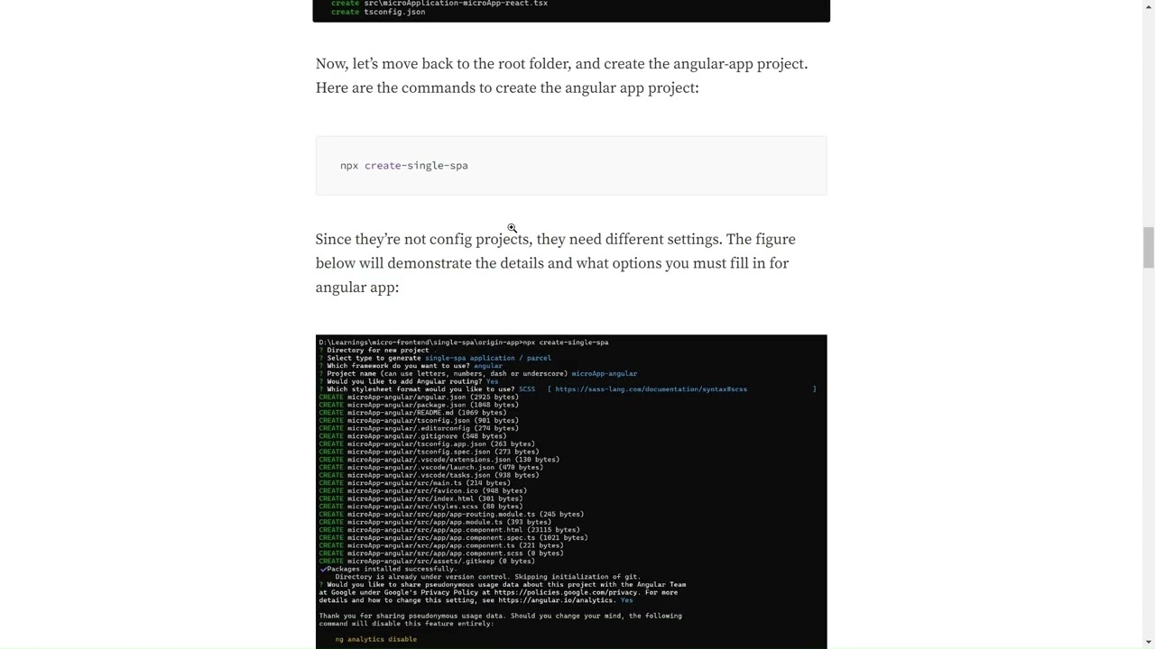 Creating a single-page application (SPA) using React and Angular within a microfrontend architecture