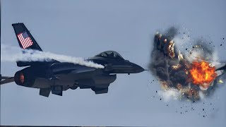 Air Battle, Newest US F-16 Raptor Jet Shoots Down Russian SU-57 Jet Convoy in the Sky