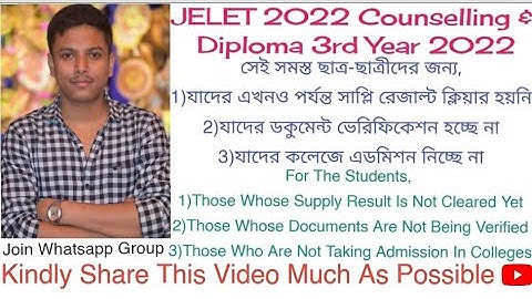 Important Message For All Students❗ | JELET 2022 Counselling & Diploma 3rd Year | Webscte | Wbjeeb