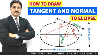 HOW TO DRAW TANGENT AND NORMAL TO ELLIPSE | ENGINEERING DRAWING | ENGINEERING GRAPHICS