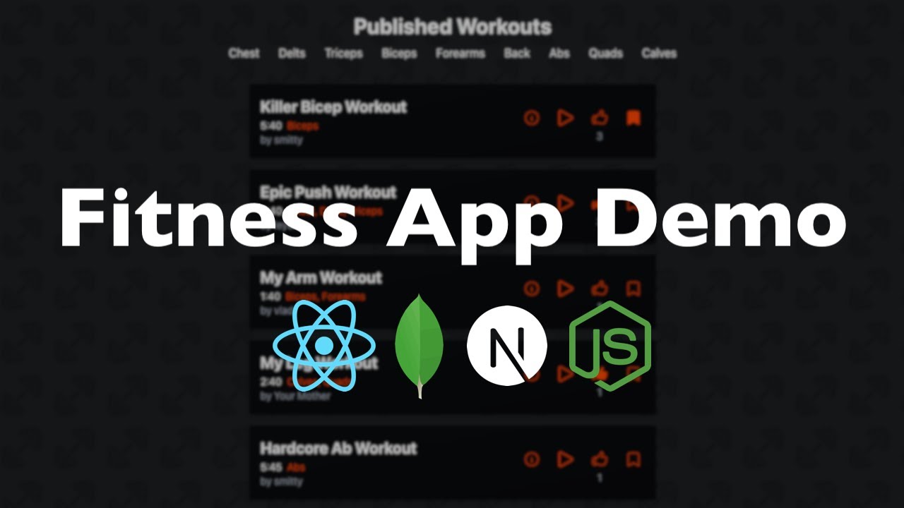 Fitness App Demo | Fullstack MERN Web Project