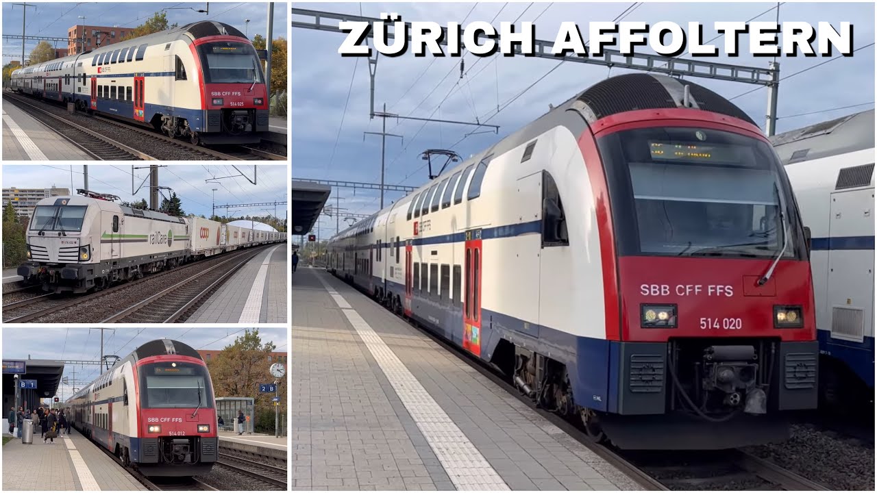 Züge beim Bahnhof Zürich Affoltern | Trains at Zurich Affoltern station (2023)
