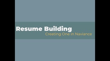 Resume Tool in Naviance 2025