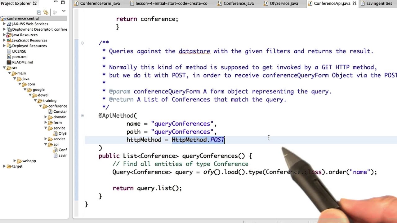 Query For All Conferences - Developing Scalable Apps with Java - YouTube