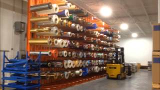 Heavy-Duty Cantilever Storage Rack System Used for Storing Large Paper Rolls
