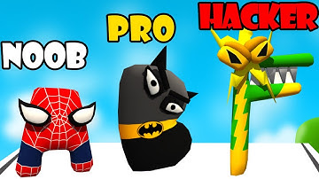 NOOB vs PRO vs HACKER - Alphabet Hero Merge Master