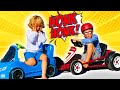 Kids Play Race on Car Power Wheel Toys Funny Videos for Kids