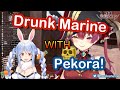 [Eng Sub] Drunk Marine annoying call to Pekora [Hololive]