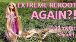 LONGEST Rapunzel Hair EVER?! Extreme Disney Doll Reroot - YouTube
