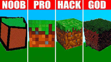 Pixel Art (NOOB vs PRO vs HACKER vs GOD) Grass Block in Minecraft