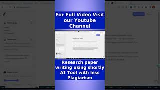 Research paper writing using shortly AI Tool with less Plagiarism