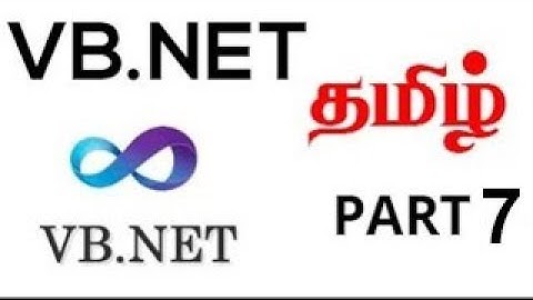 Vb.net Tamil Tutorial Part 7