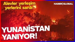 Yunanistanda Yerleşim Yerleri Yanıyor Sıcaklık 44 Dereceyi Gördü