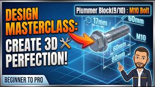 Plummer Block(9/10) : M10 Bolt #PlummerBlock #caed #CAD #3DModeling #tutorial #exam #LearnFromHome