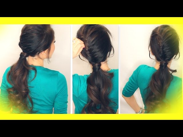 School Hairstyle Tutorial Half French Fishtail Braid Fancy