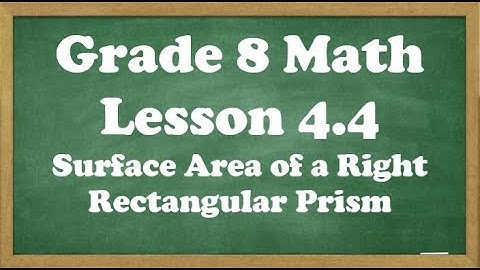 Grade 8 Math Lesson 4.4 Surface Area of a Right Triangular Prism